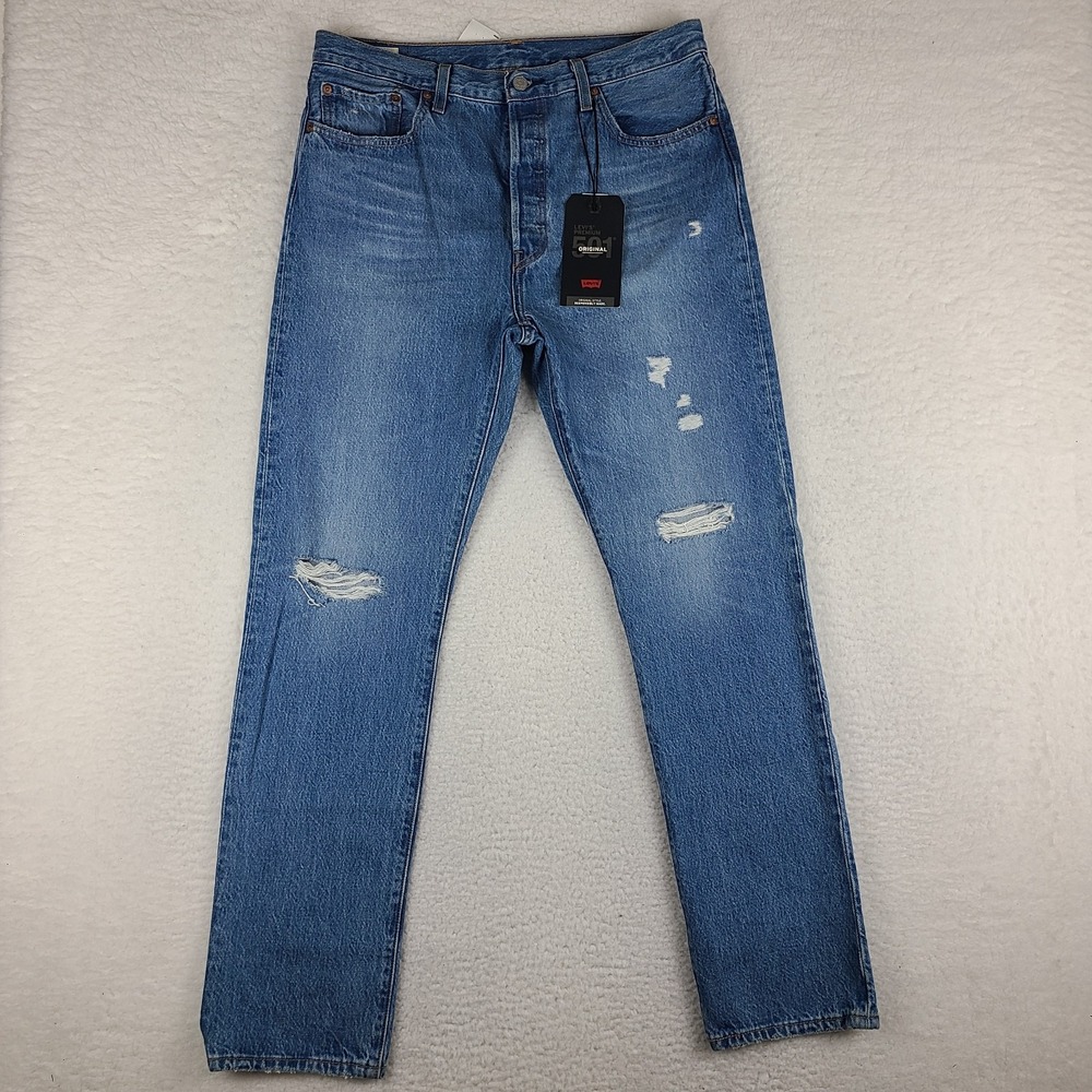 Levi's Premium 501 Jeans Womens 33x32 Blue Button Fly Medium Wash‎ NWT NEW